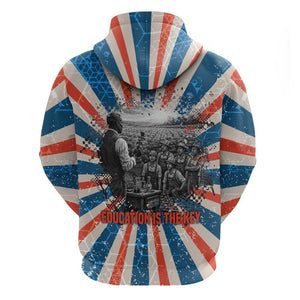 George Washington Carver Hoodie with Science Teaching Scene, Education Is the Key Quote - African Pride