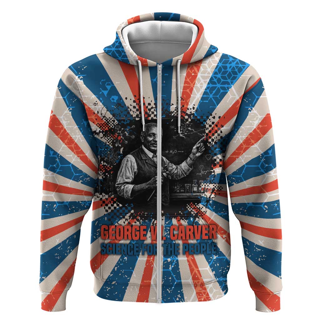 George Washington Carver Hoodie with Science Teaching Scene, Education Is the Key Quote - African Pride