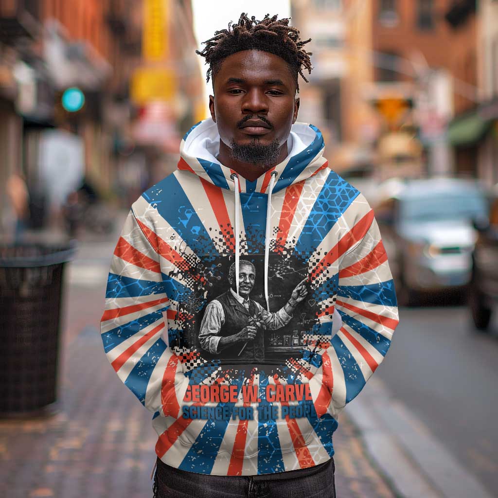 George Washington Carver Hoodie with Science Teaching Scene, Education Is the Key Quote - African Pride