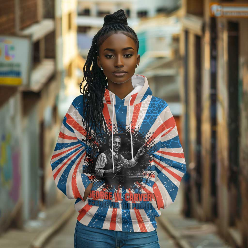 George Washington Carver Hoodie with Science Teaching Scene, Education Is the Key Quote - African Pride