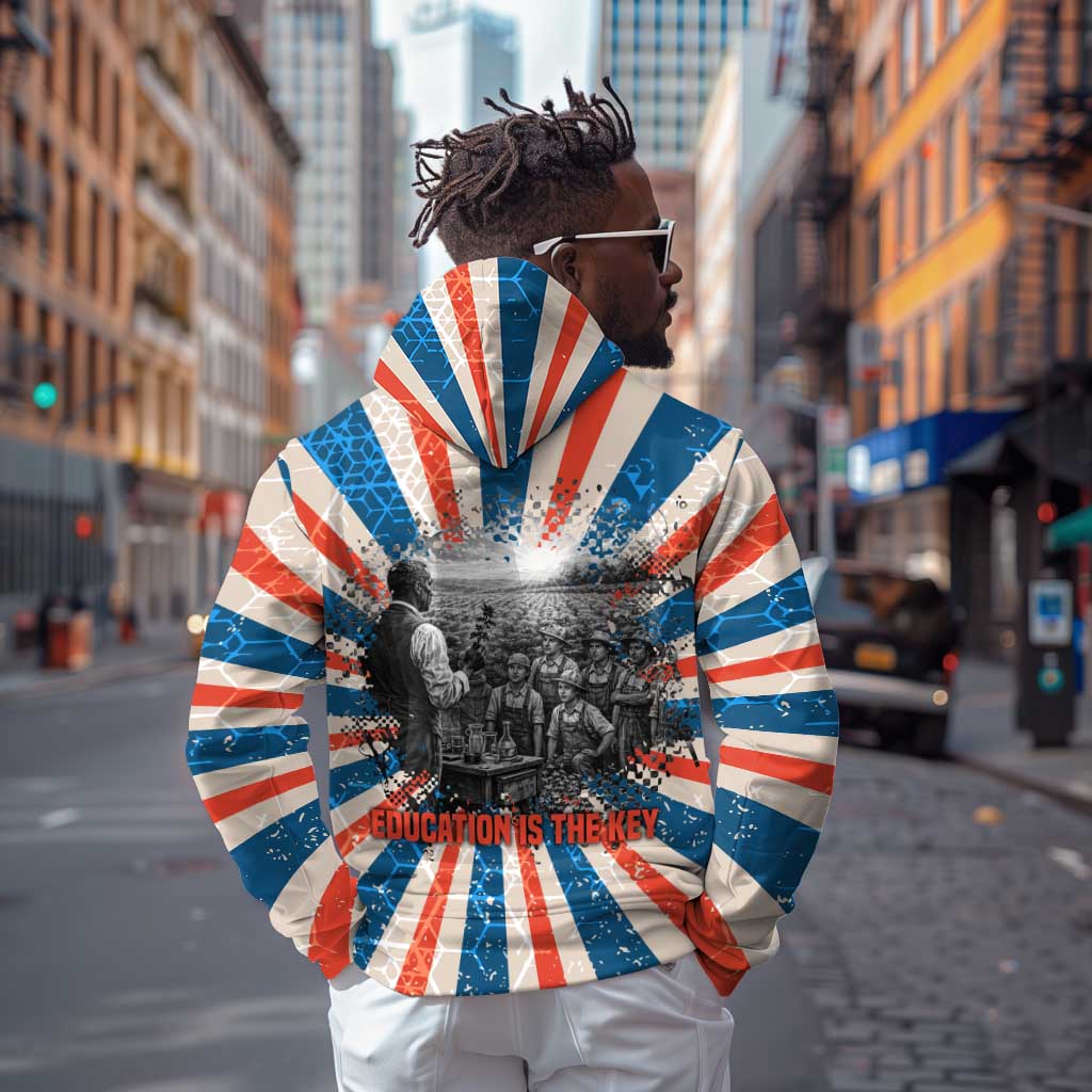 George Washington Carver Hoodie with Science Teaching Scene, Education Is the Key Quote - African Pride