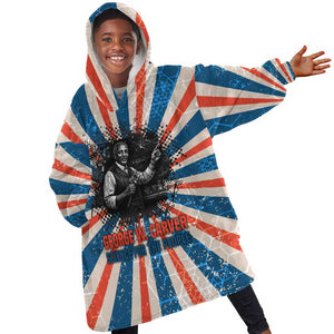 George Washington Carver Kid Wearable Blanket Hoodie with Science Teaching Scene, Education Is the Key Quote - African Pride