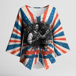 George Washington Carver Kimono Sleeve Blouse with Science Teaching Scene, Education Is the Key Quote - African Pride