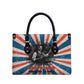 George Washington Carver Leather Bag with Science Teaching Scene, Education Is the Key Quote - African Pride
