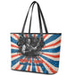 George Washington Carver Leather Tote Bag with Science Teaching Scene, Education Is the Key Quote - African Pride
