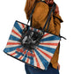 George Washington Carver Leather Tote Bag with Science Teaching Scene, Education Is the Key Quote - African Pride