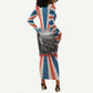George Washington Carver Long Sleeve Bodycon Dress with Science Teaching Scene, Education Is the Key Quote - African Pride