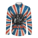 George Washington Carver Long Sleeve Button Shirt with Science Teaching Scene, Education Is the Key Quote - African Pride