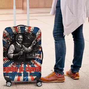 George Washington Carver Luggage Cover with Science Teaching Scene, Education Is the Key Quote - African Pride