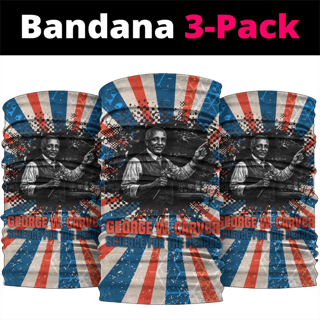 George Washington Carver Neck Gaiter with Science Teaching Scene, Education Is the Key Quote - African Pride