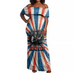 George Washington Carver Off Shoulder Maxi Dress with Science Teaching Scene, Education Is the Key Quote - African Pride