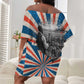 George Washington Carver Off Shoulder Short Dress with Science Teaching Scene, Education Is the Key Quote - African Pride