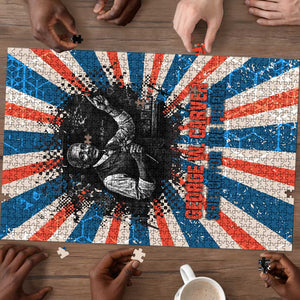 George Washington Carver Puzzle with Science Teaching Scene, Education Is the Key Quote - African Pride