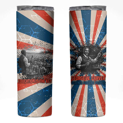 George Washington Carver Skinny Tumbler with Science Teaching Scene, Education Is the Key Quote - African Pride