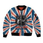 George Washington Carver Sleeve Zip Bomber Jacket with Science Teaching Scene, Education Is the Key Quote - African Pride