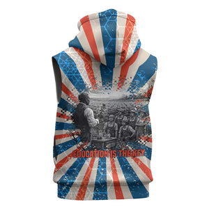 George Washington Carver Sleeveless Hoodie with Science Teaching Scene, Education Is the Key Quote - African Pride