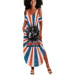 George Washington Carver Summer Maxi Dress with Science Teaching Scene, Education Is the Key Quote - African Pride