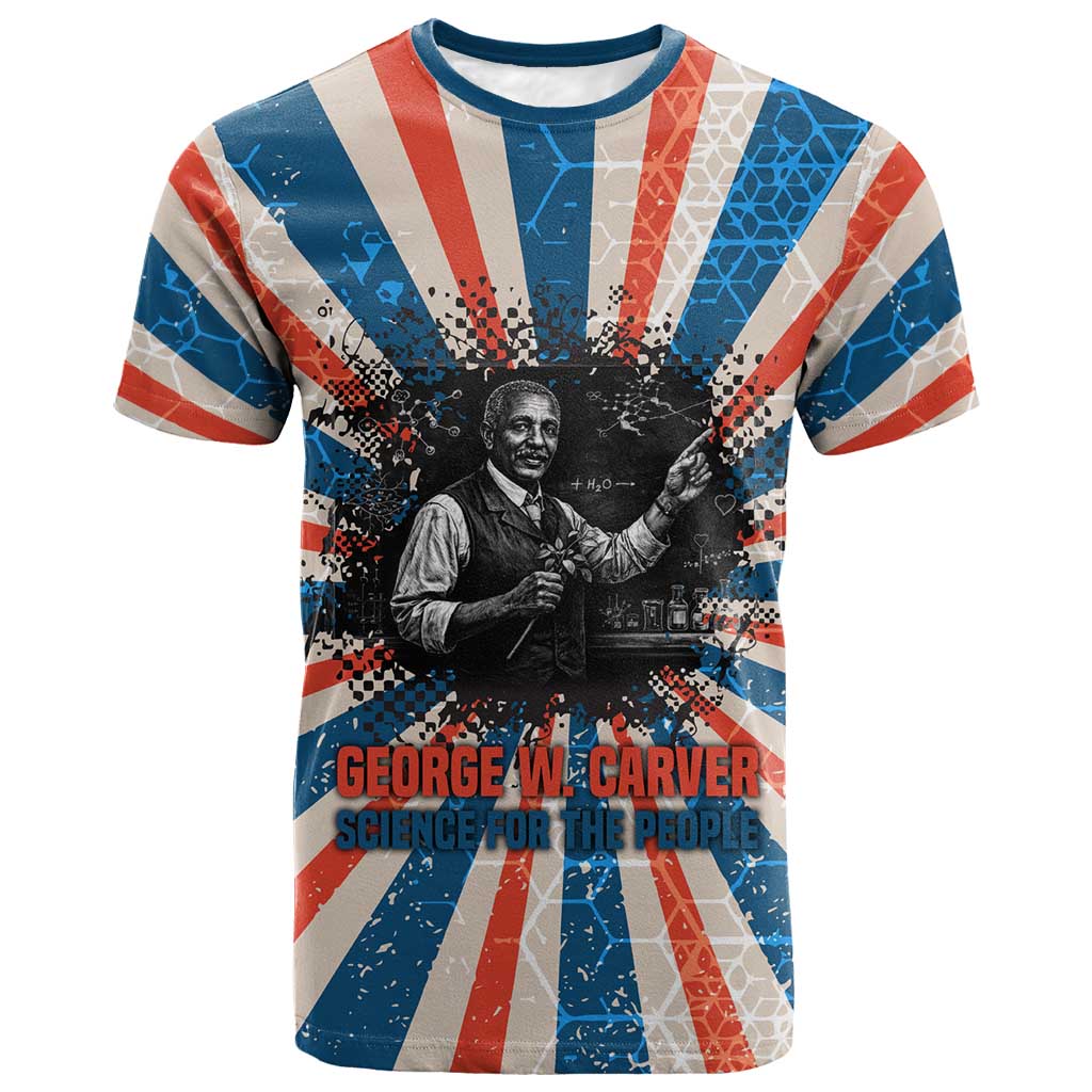 George Washington Carver T shirt with Science Teaching Scene, Education Is the Key Quote - African Pride