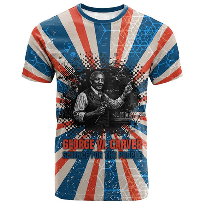 George Washington Carver T shirt with Science Teaching Scene, Education Is the Key Quote - African Pride