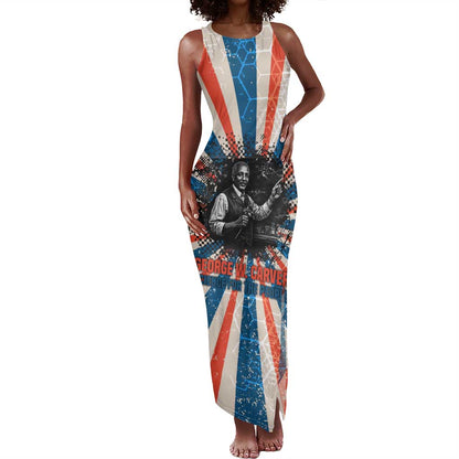 George Washington Carver Tank Maxi Dress with Science Teaching Scene, Education Is the Key Quote - African Pride