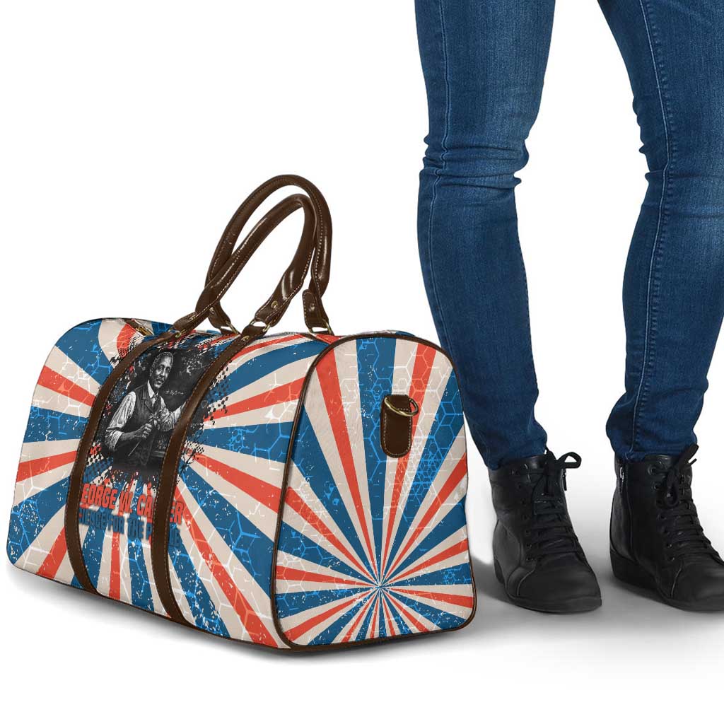 George Washington Carver Travel Bag with Science Teaching Scene, Education Is the Key Quote - African Pride