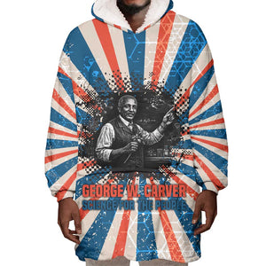 George Washington Carver Wearable Blanket Hoodie with Science Teaching Scene, Education Is the Key Quote - African Pride