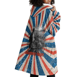 George Washington Carver Wearable Blanket Hoodie with Science Teaching Scene, Education Is the Key Quote - African Pride
