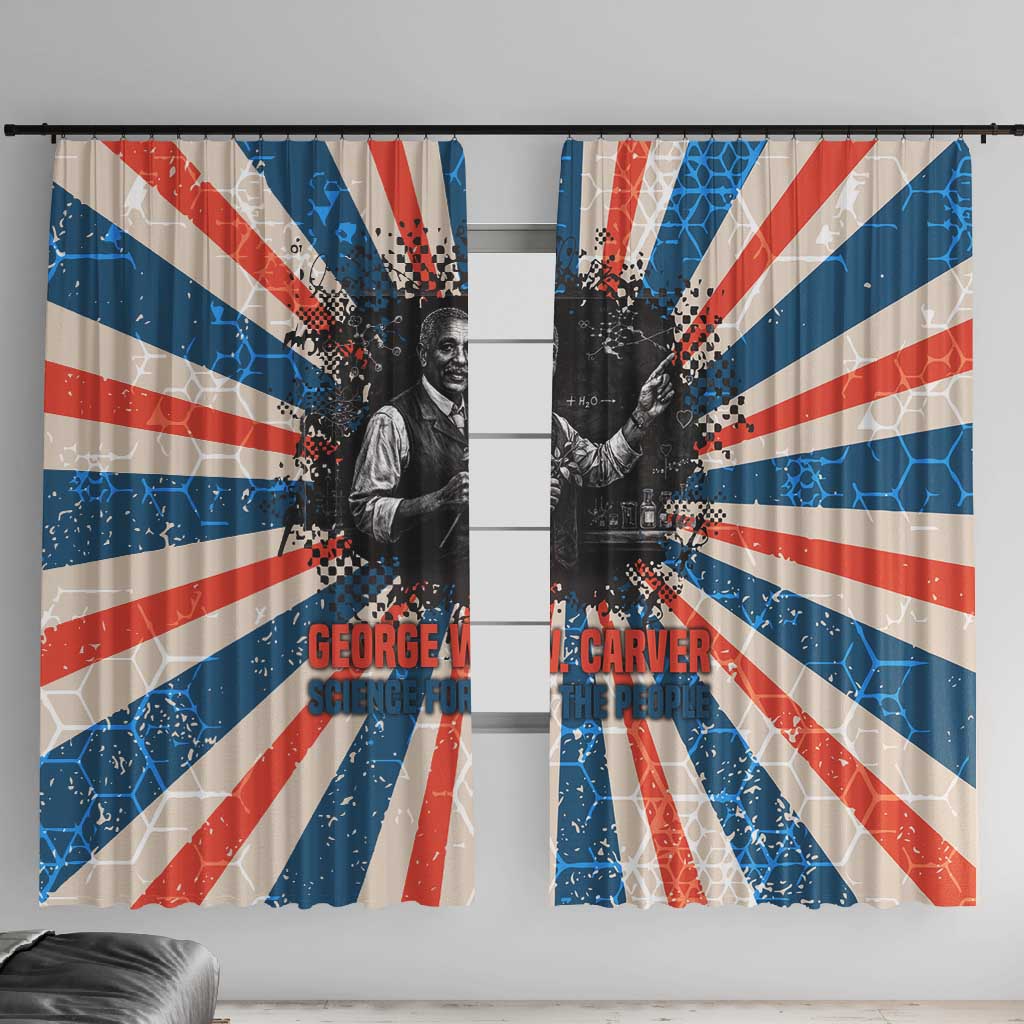 George Washington Carver Window Curtain with Science Teaching Scene, Education Is the Key Quote - African Pride