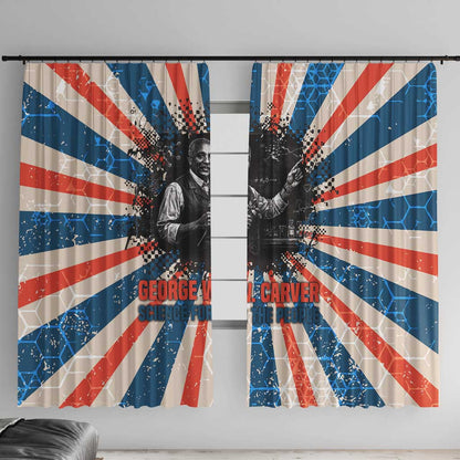 George Washington Carver Window Curtain with Science Teaching Scene, Education Is the Key Quote - African Pride
