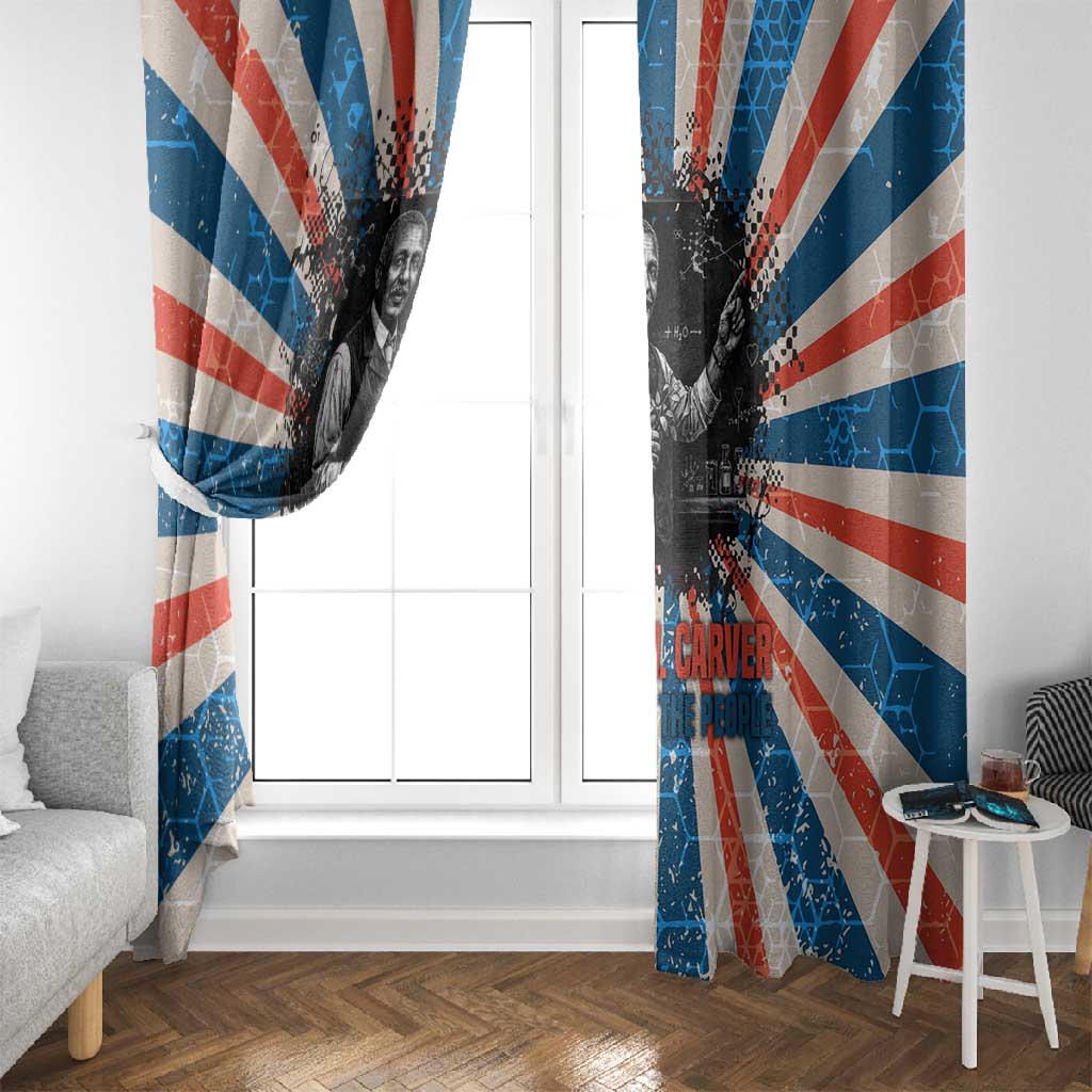 George Washington Carver Window Curtain with Science Teaching Scene, Education Is the Key Quote - African Pride