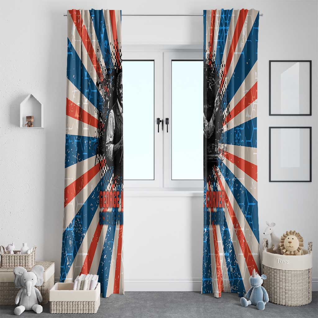 George Washington Carver Window Curtain with Science Teaching Scene, Education Is the Key Quote - African Pride