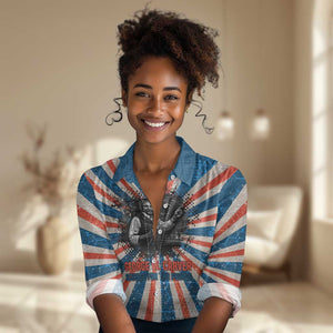 George Washington Carver Women Casual Shirt with Science Teaching Scene, Education Is the Key Quote - African Pride