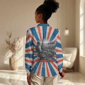 George Washington Carver Women Casual Shirt with Science Teaching Scene, Education Is the Key Quote - African Pride