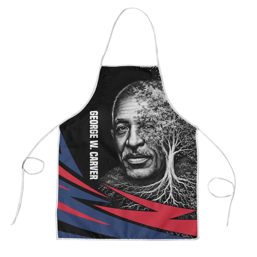 George Washington Carver Apron with Tree Portrait Illustration, Nature Is the Greatest Teacher Quote - African Pride