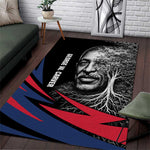 George Washington Carver Area Rug with Tree Portrait Illustration, Nature Is the Greatest Teacher Quote - African Pride