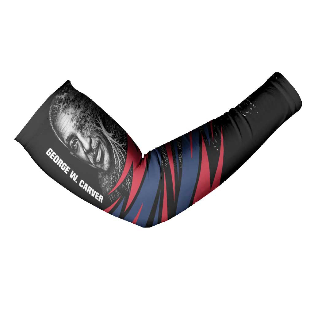George Washington Carver Arm Sleeves with Tree Portrait Illustration, Nature Is the Greatest Teacher Quote - African Pride