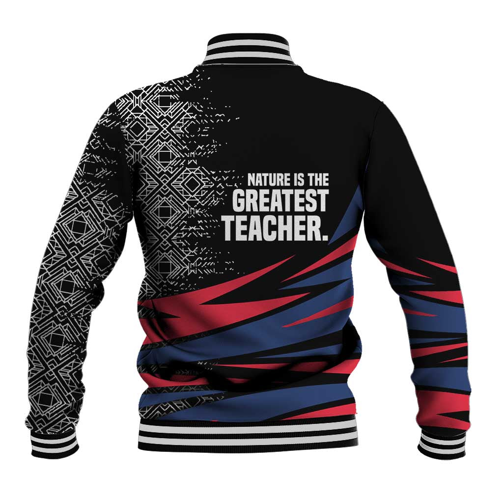 George Washington Carver Baseball Jacket with Tree Portrait Illustration, Nature Is the Greatest Teacher Quote - African Pride
