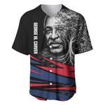 George Washington Carver Baseball Jersey with Tree Portrait Illustration, Nature Is the Greatest Teacher Quote - African Pride