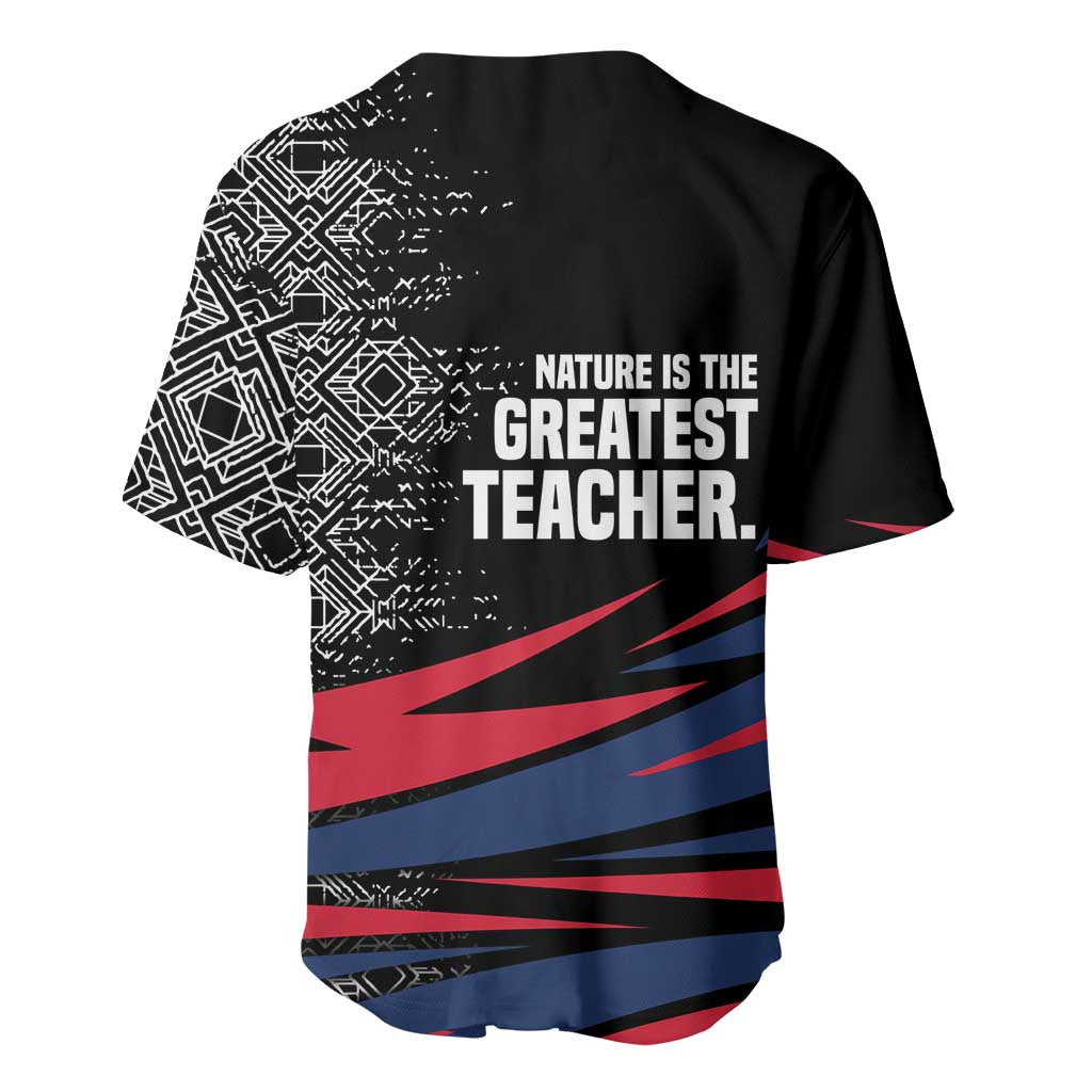 George Washington Carver Baseball Jersey with Tree Portrait Illustration, Nature Is the Greatest Teacher Quote - African Pride