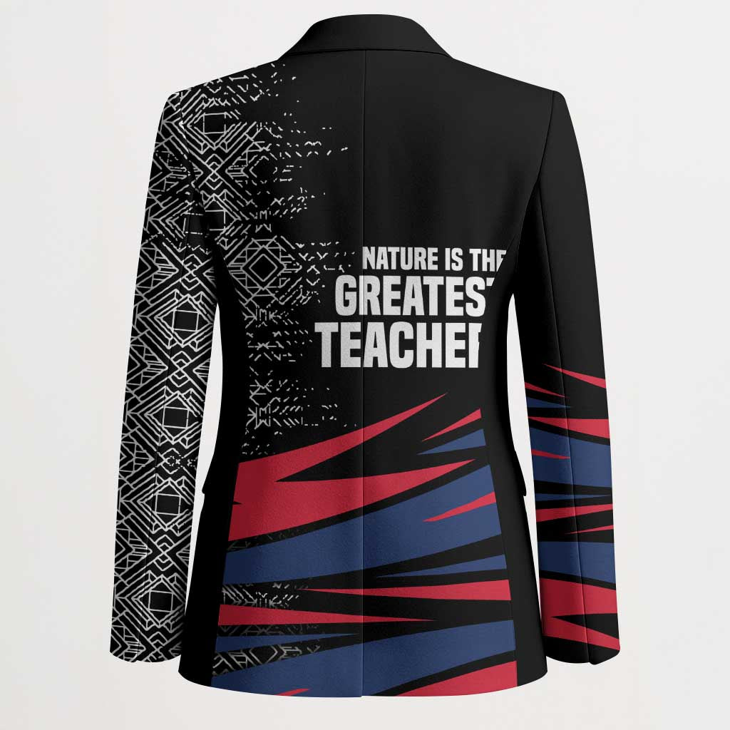 George Washington Carver Blazer with Tree Portrait Illustration, Nature Is the Greatest Teacher Quote - African Pride