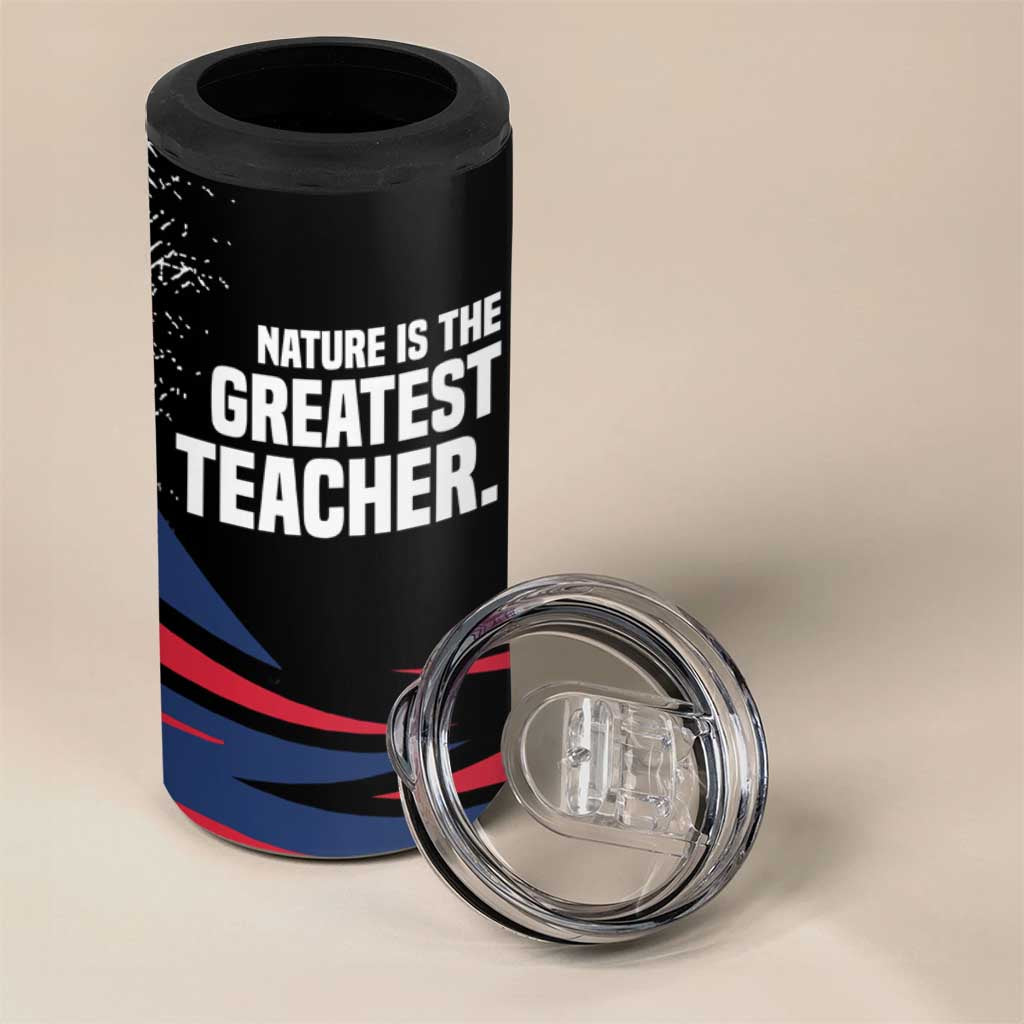 George Washington Carver 4 in 1 Can Cooler Tumbler with Tree Portrait Illustration, Nature Is the Greatest Teacher Quote - African Pride