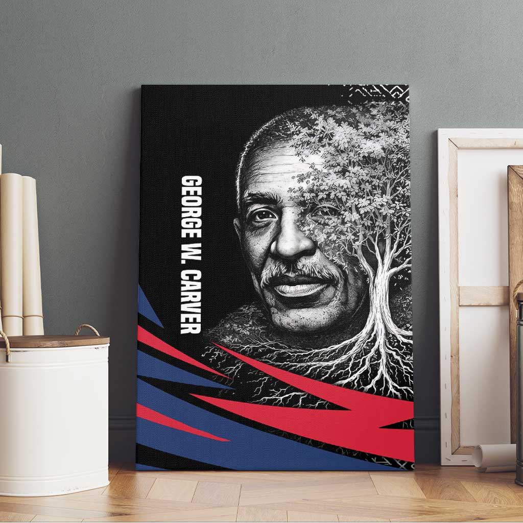 George Washington Carver Canvas Wall Art with Tree Portrait Illustration, Nature Is the Greatest Teacher Quote - African Pride