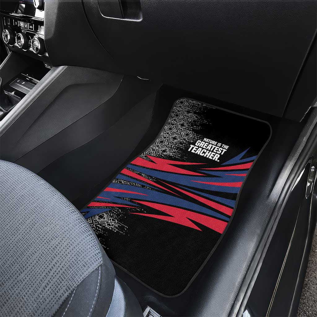 George Washington Carver Car Mats with Tree Portrait Illustration, Nature Is the Greatest Teacher Quote - African Pride