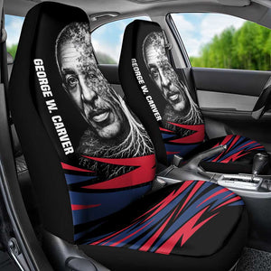 George Washington Carver Car Seat Cover with Tree Portrait Illustration, Nature Is the Greatest Teacher Quote - African Pride
