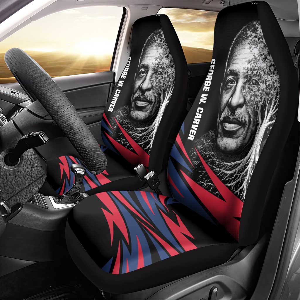 George Washington Carver Car Seat Cover with Tree Portrait Illustration, Nature Is the Greatest Teacher Quote - African Pride