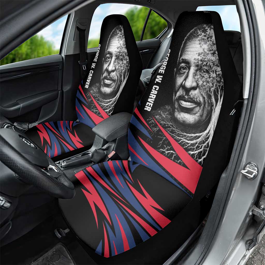 George Washington Carver Car Seat Cover with Tree Portrait Illustration, Nature Is the Greatest Teacher Quote - African Pride