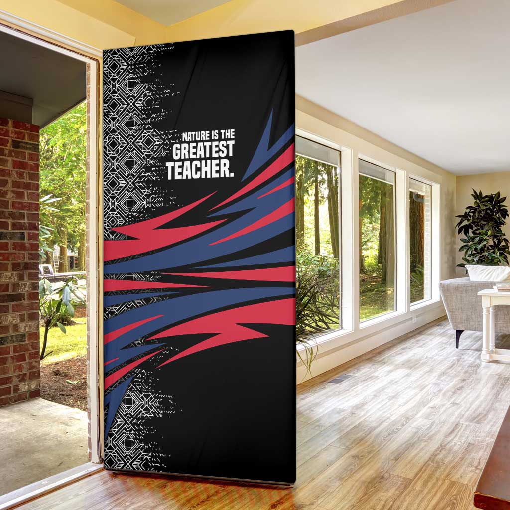 George Washington Carver Door Cover with Tree Portrait Illustration, Nature Is the Greatest Teacher Quote - African Pride