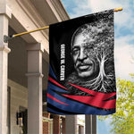 George Washington Carver Garden Flag with Tree Portrait Illustration, Nature Is the Greatest Teacher Quote - African Pride