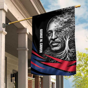 George Washington Carver Garden Flag with Tree Portrait Illustration, Nature Is the Greatest Teacher Quote - African Pride