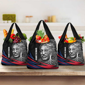 George Washington Carver Grocery Bag with Tree Portrait Illustration, Nature Is the Greatest Teacher Quote - African Pride